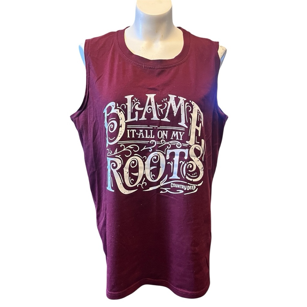 Maroon Graphic Tank Top